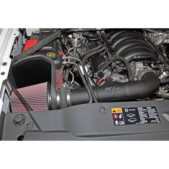K & N Filters Cold Air Intake 57-3082 57 Series FIPK; Black Plastic Tube; Red Filter; With Heat Shield