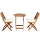 thumbnail image 5 of Costway Set con 3 piezas plegables para patio, con mesa baja redonda y 2 sillas, set conversación de madera de acacia con 2 cojines acolchados removibles, 5 of 6