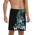 thumbnail image 2 of Fotbe Hungry Tyrannosaurus Pajama Shorts for Men, Men's Pajama Bottoms, Sleepwear,Short Pajama Pants-4X-Large, 2 of 9