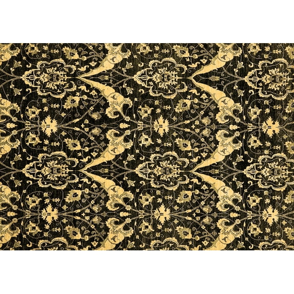 Ahgly Company Indoor Rectangle Abstract Brown Modern Area Rugs, 2' x 4'