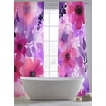 thumbnail image 5 of Spring Floral Sheer Curtains 108 Inch Length 2 Panels Set Window Treatments, Watercolor Flowers Leaves Vintage Rod Pocket Semi Curtains for Living Room/Bedroom/Kitchen Décor, 104"W x 108"L, 5 of 7