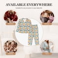 thumbnail image 6 of KLL Travel Elements Print Women's Long Sleeve Pajamas with Pants Sleepwear Loungewear 2 Set-Large, 6 of 7
