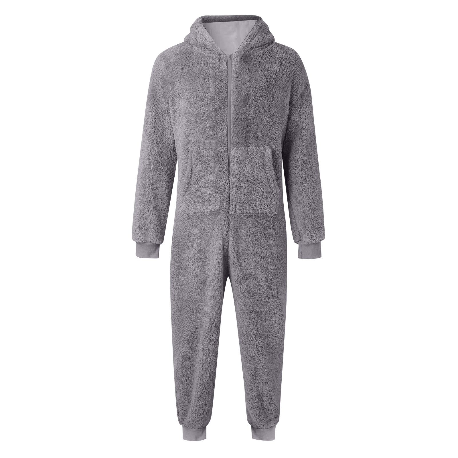 Adeawade Boys Onesie 9-10 Years Long Sleeve Round Neck Boys Warm Hooded Onesie Jumpsuit Winter Warm Lined Pajama Outfit For Toddler Kids Basic Wear Grey