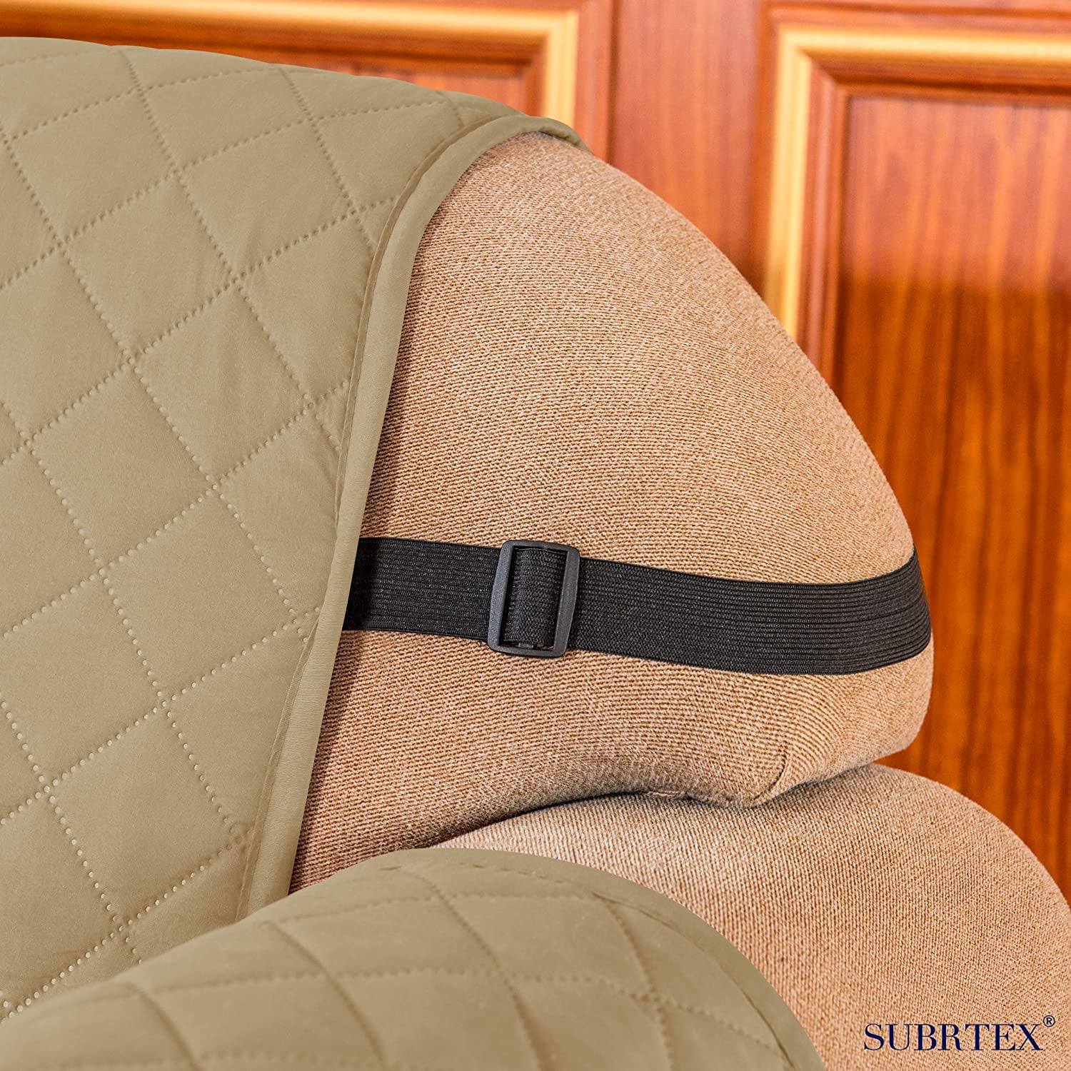 Subrtex 1-Piece Reversible Sofa Cover Quilted Slipcover (Loveseat, Sand)