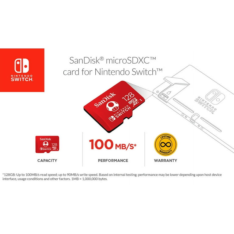 SanDisk 128GB MicroSDXC UHS-I Card for Nintendo Switch Bundle with