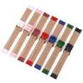 thumbnail image 1 of Correa de reloj sustitutiva de cuero de bambú resistente al agua para hombres y mujeres, color rojo, blanco, azul, morado y rosa, 1 of 3