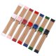 thumbnail image 1 of Correa de reloj sustitutiva de cuero de bambú resistente al agua para hombres y mujeres en color rojo, blanco, azul, morado y rosa, 1 of 3