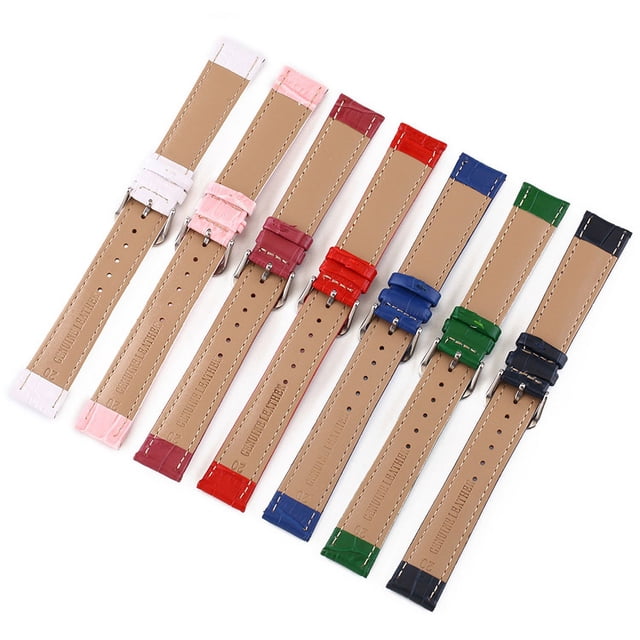 Correa de reloj sustitutiva de cuero de bambú resistente al agua para hombres y mujeres en color rojo, blanco, azul, morado y rosa