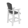 thumbnail image 5 of HDPE Bar Chair Set of 2 – Tall Adirondack Outdoor Chairs with Widened Armrests, Durable All-Weather Patio & Backyard Seating, White + Gray High-Back Design, 5 of 7
