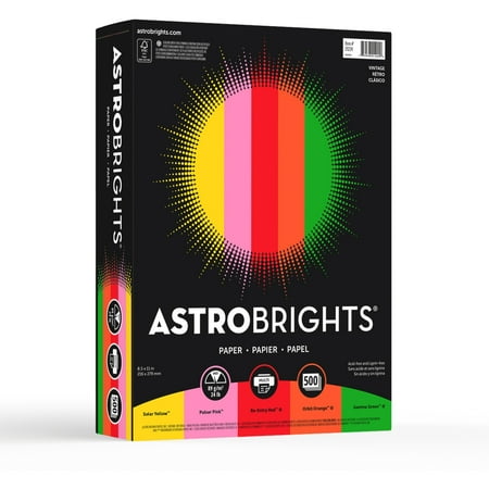 Wausau Paper Astrobrights Colored Paper, 24lb, 8-1/2 x 11, 500 Sheets/Ream