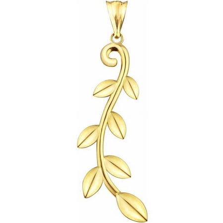 10kt Gold Multi-Leaf Design Charm Pendant