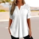 thumbnail image 3 of Gibobby Camisetas Mujer Manga Corta Camiseta manga corta hueca encaje color a la moda y comodidad verano para mujer(Blanco,M), 3 of 4