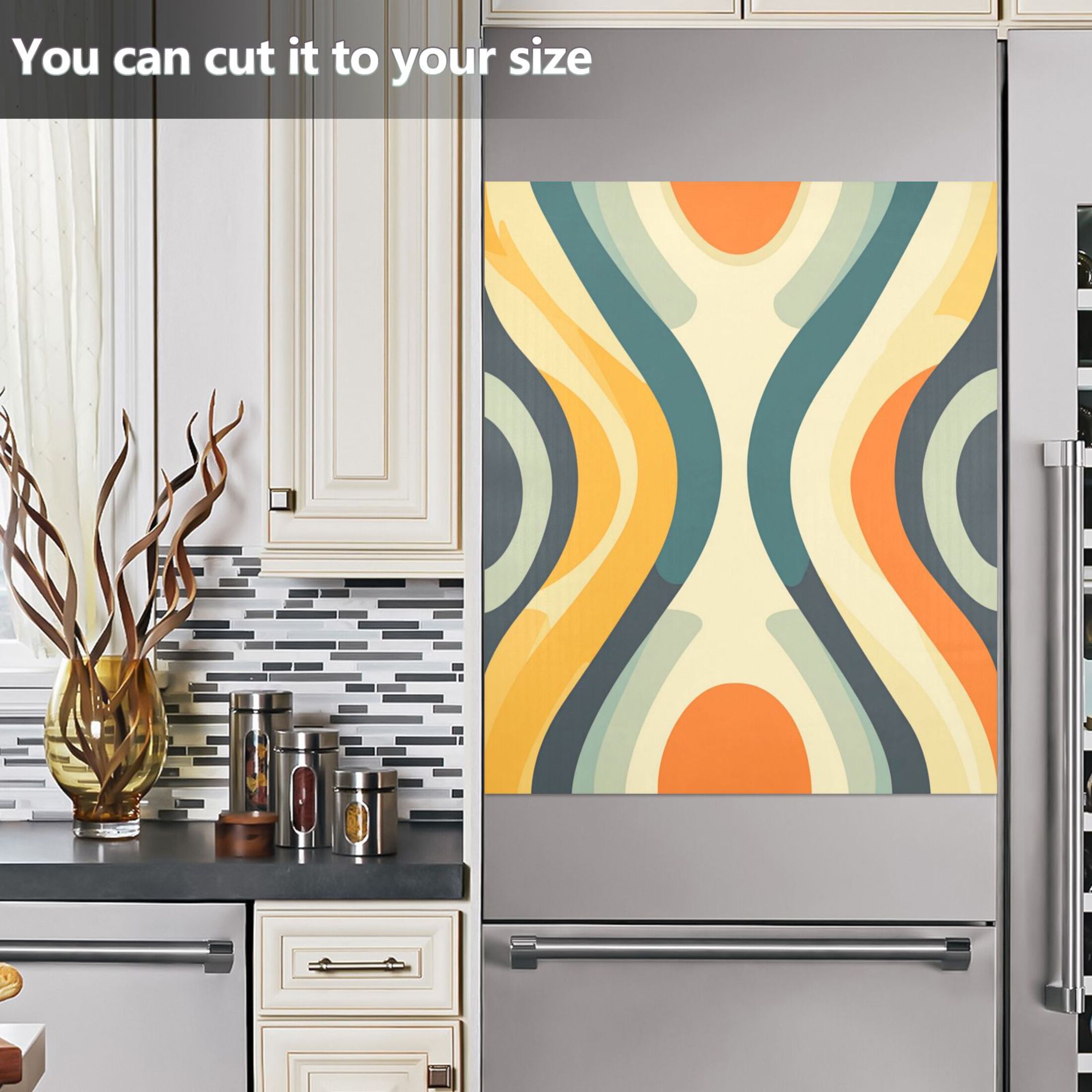 Dishwasher Magnetic Sticker 23x26 Inch Refrigerator Magnetic Sticker Washing Machine Magnetic Sticker Kitchen Panel Magnetic Sticker Home Decor Pretty Colorful Stripes