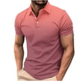 thumbnail image 2 of Teissuly Men's Casual Gradient Short Sleeved Lapel Button Up T-shirt Top, 2 of 5