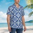 thumbnail image 3 of Disketp Hawaiian Shirts For Men,Stylized Flowers Vintage Boho Print Mens Casual Short Sleeve Button Down Shirts Beach Shirt, 3 of 7