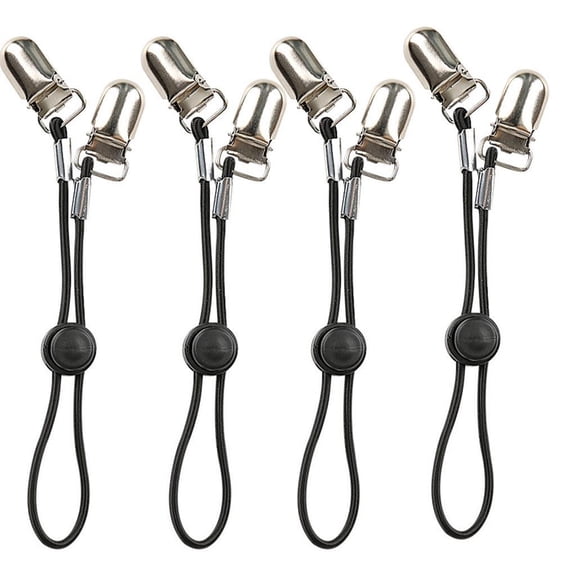 4Pc Bed Sheet Fasteners Clips with Elastic Straps and Metal Clamps for Organized