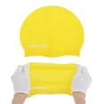 thumbnail image 5 of Gorro de natación impermeable de silicona amarillo de 1 pieza, 5 of 5