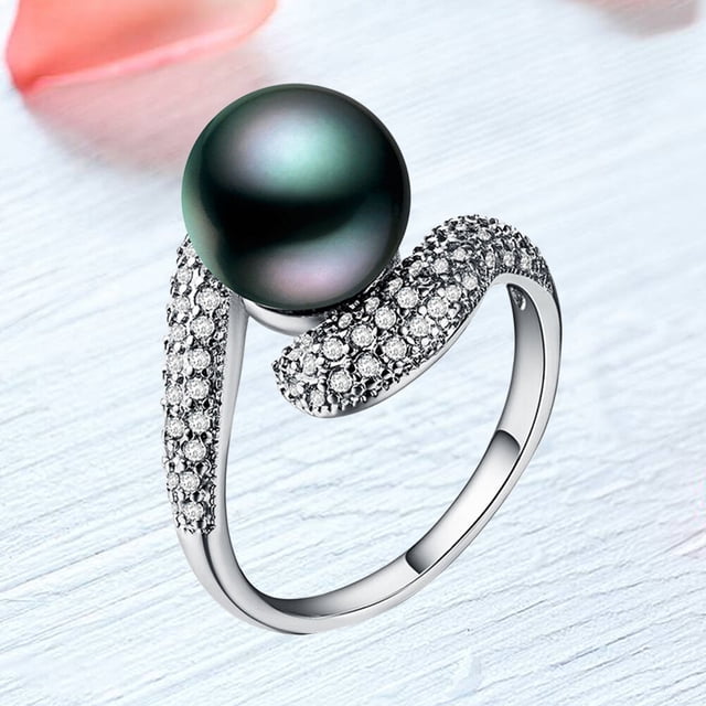ADDHAT Anillo De De Con Y Zirconia Para Mujer