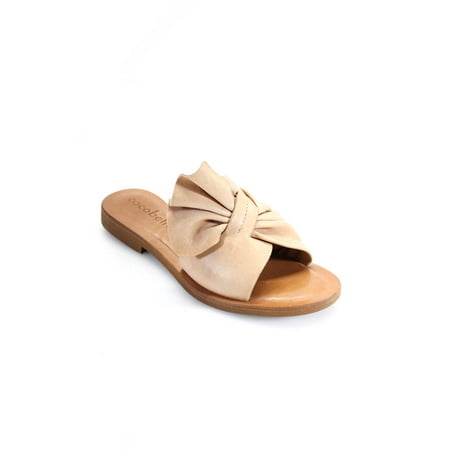 

Pre-owned|Cocobelle Womens Leather Bow Slid-On Sandals Beige Size 36 6