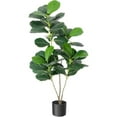thumbnail image 3 of 5FT Artificial Fiddle Leaf Fig Trees, Tall Fake Ficus Lyrata Plants for Indoor & Outdoor Decor, Faux Greenery for Home, Office, Living Room, Housewarming Gift, 3 of 7
