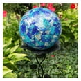 Blue/Aqua Gazing Globe, Hand Crafted Glass Globe, Outdoor Décor, 10