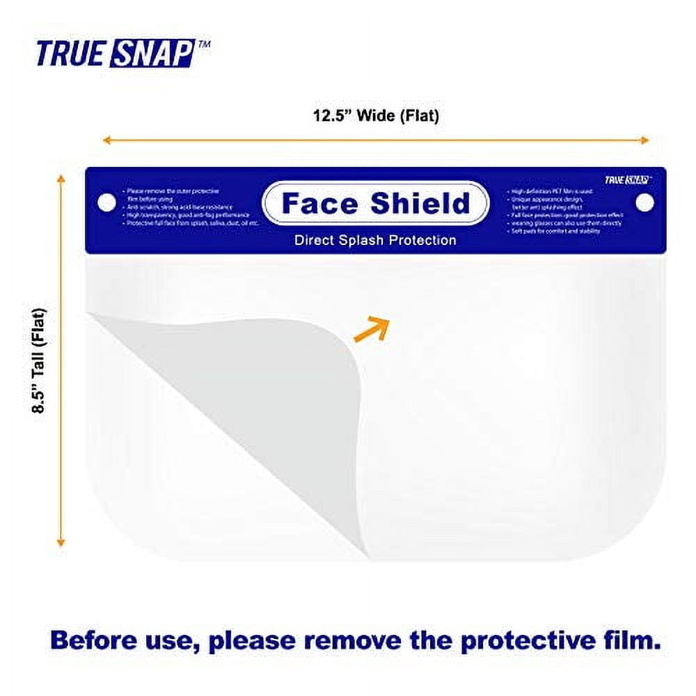 Face Shield 100-Pack, Reusable Transparent Anti-Fog Visor Full Face Safety Cover with Comfort Foam,100-Pack