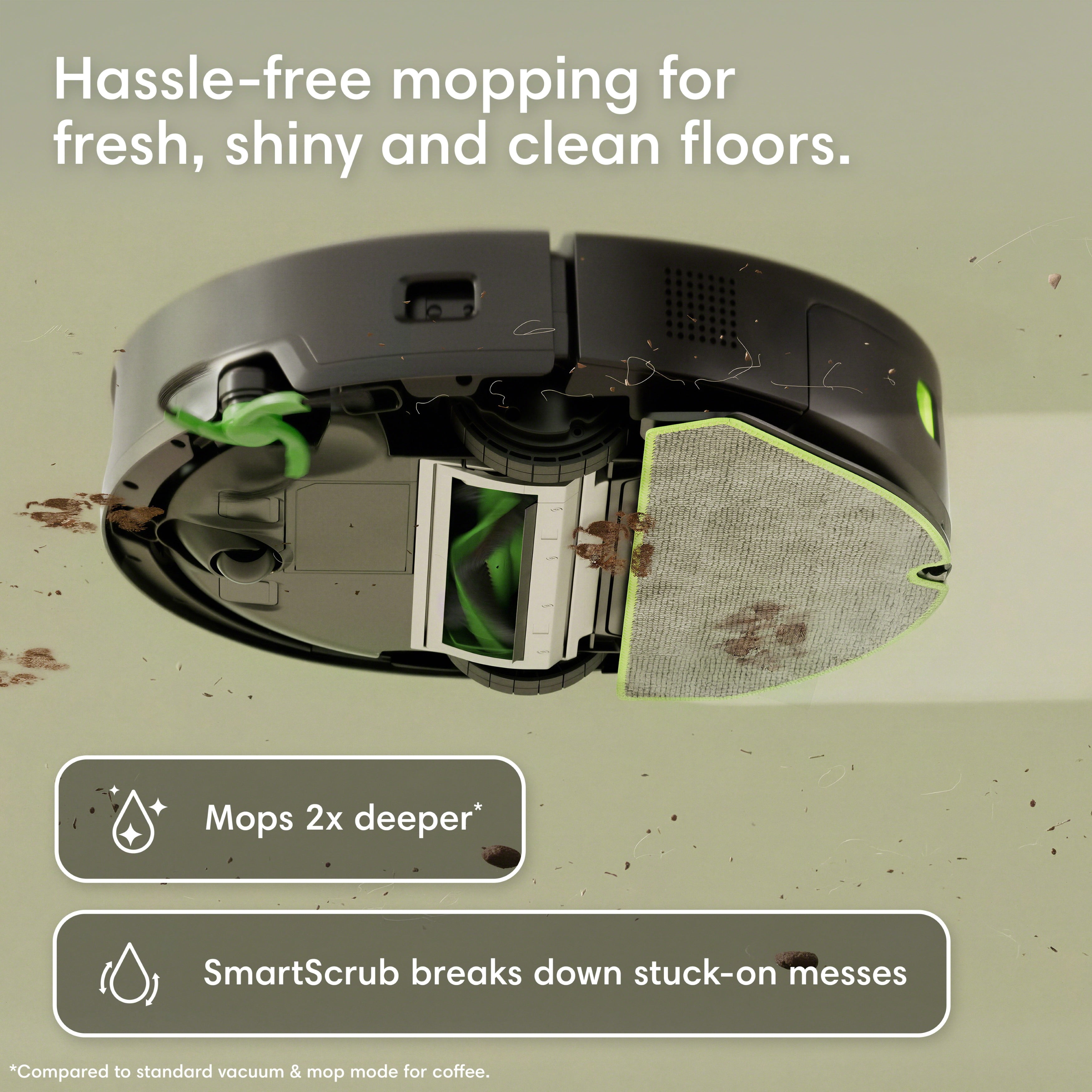 iRobot Roomba 1110 Combo Robot Vacuum & Mop with AutoEmpty Dock, 90 Days Self-Emptying, Intense 15000Pa Power-Lifting Suction, LiDAR, Carpet & Hard Floors, No Mop Zones Protect Carpets, Model#Y45402
