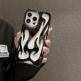 thumbnail image 6 of Case for iPhone 14,Electroplate Glossy Flame Shape Hollow Heat Dissipation Unique Luxury Design Protection Shockproof Women Girls Phone Case for iPhone 14,6.1 inch 2022 (DD Black), 6 of 17