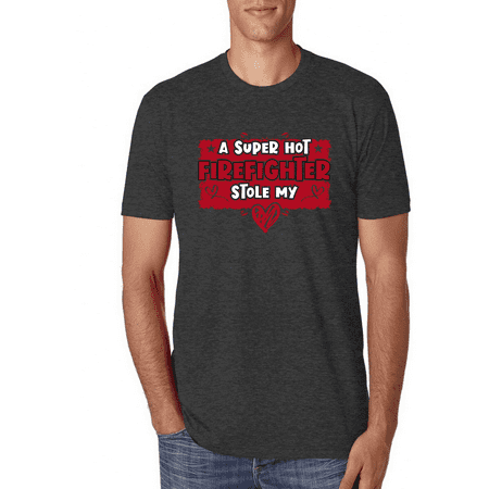 A Super Hot Firefighter Stole My Heart Cute Love Valentine's Day Premium Tri Blend T-Shirt