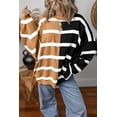 thumbnail image 2 of Women's Light French Beige Colorblock Oversized Crew Neck Sweater | [ZhiHiMeRi] | (US 4-6)S, 2 of 9