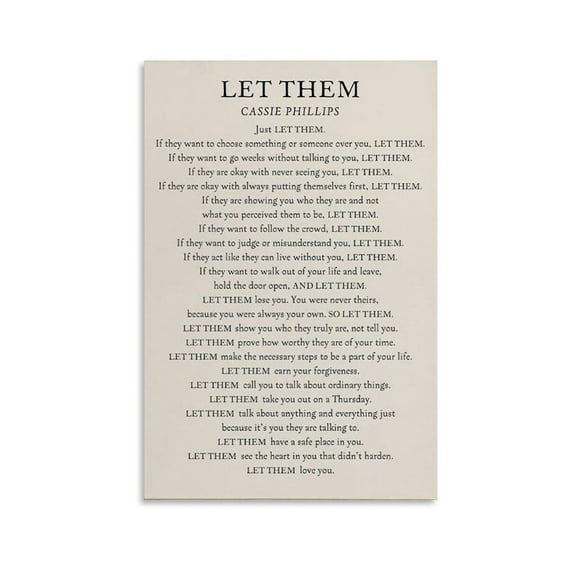Inspirational Poetry Just Let Them Poem Knowledge Science Poster  Bedroom Office Room Printed Canvas Poster Wall Art Decoration Painting Aesthetic Poster