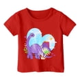 thumbnail image 1 of FhsagQ Mode Décontractée Imprimée pour Garçon et Fille, Col Rond, Manches Courtes, T-Shirt Ample, Printemps, Rouge, 4-5 Ans, 1 of 3