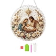 thumbnail image 2 of DIY Holy Family Nativity Diamond Painting Suncatcher Hanging Ornament Kit, Pearl Round Acrylic Sun Catcher, Diamond Art Decor for Christmas Religious Home Holiday Gift 20X20cm, 2 of 5