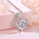 thumbnail image 1 of Collar con forma de corazón de océano en plata esterlina S925, cadena de clavícula para mujer, conjunto de aretes versátiles de lujo livianos, 1 of 5