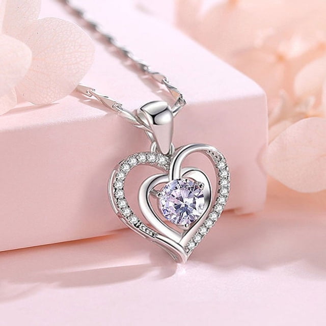 Collar con forma de corazón de océano en plata esterlina S925, cadena de clavícula para mujer, conjunto de aretes versátiles de lujo livianos