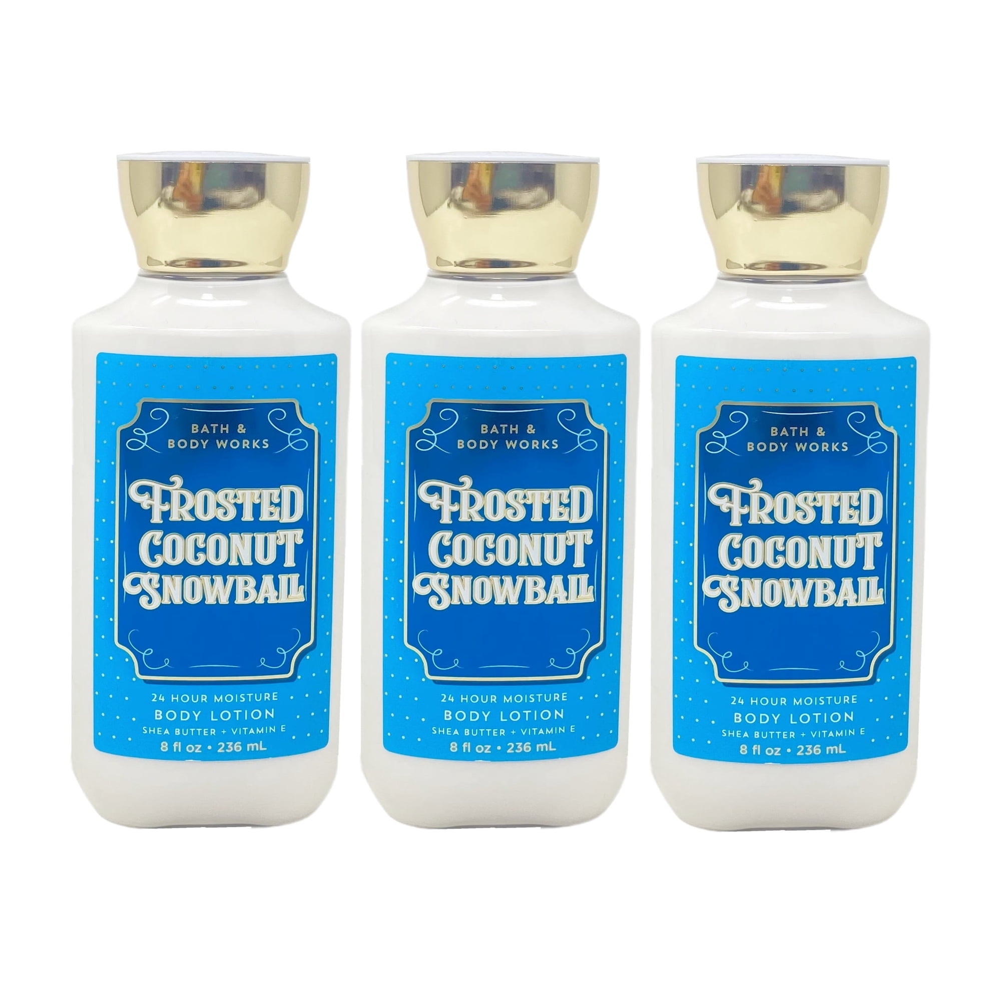 Bath and Body Works Frosted Coconut Snowball Body Lotion Trio Set - Includes 3 Body Lotions - Full Sized