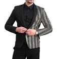 thumbnail image 4 of Chaqueta de banquete con un botón y solapa con muescas y media lentejuela informal para boda para hombre, 9 tamaños, 4 of 5