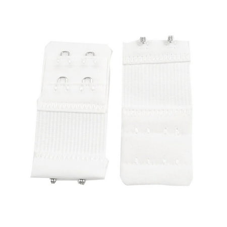 Womens Bra Extenders - Women White 2 Rows Hook and Eye Tape Stretch Bra Strap Extenders