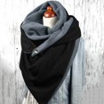 thumbnail image 4 of PMVFHDE Women's Double Layer Snap Closure Triangle Scarf for Fall and Winter, Solid Color Warm Wrap for Women, Fashionable High Neck Style Scarf for Cold Weather Black, 4 of 5