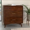 thumbnail image 6 of Alpine Furniture Flynn Mid Century Wood 3 Drawer Accent Chest in Walnut (Brown), 6 of 7