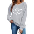 thumbnail image 6 of Caywon Women's Round Neck Valentine's Day Printed Sweatshirt,Long Sleeve Pullover No Hood Casual Top Classic Breathable Fashionable Streetwear, 6 of 6