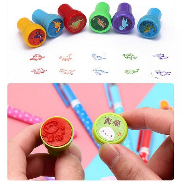 5pcs Self-ink Rubber Stamps Kids Event Supplies Puzzle Educational Toy  Birthday Christmas Boy Girl Gift