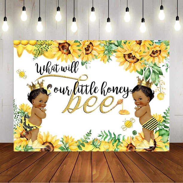 Zhy Bee Gender Reveal Backdrop Little Sweet Honey Bee He Or She Background 7x5ft Vinyl Blue Or Pink Bee Theme Gender Reveal Photography Backdrop Baby Shower Party Studio Photo Props Photo Backgrounds