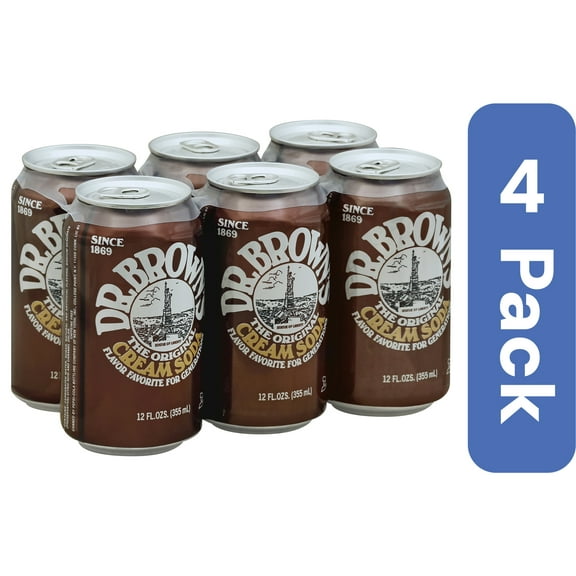 Dr. Brown's Cream Soda 6 Pack 72 oz (Pack Of 4)