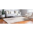 thumbnail image 3 of Unique Loom Davos Shag Collection Area Rug - Solid (4' 1" x 6' 1" Rectangle Linen), 3 of 11
