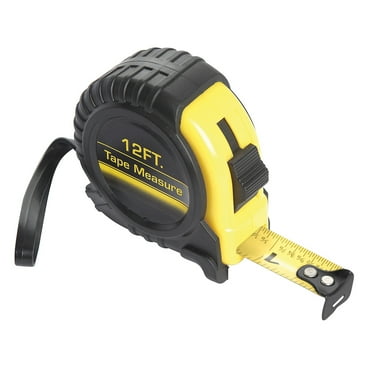 Global Hardlines® Measuring Tape, 12', Black/Yellow
