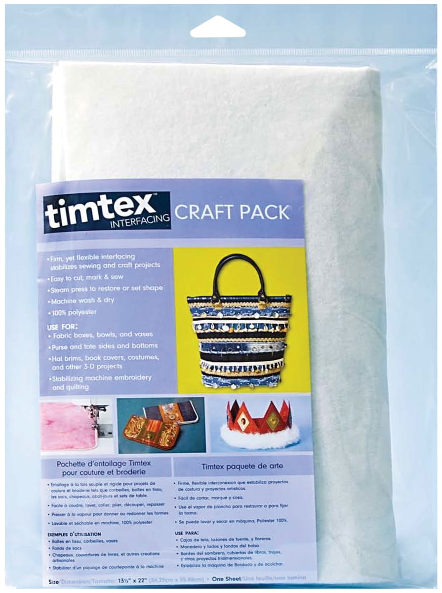 Timtex 100% Polyester Interfacing Fabric, White, 13.5' x 22' Precut