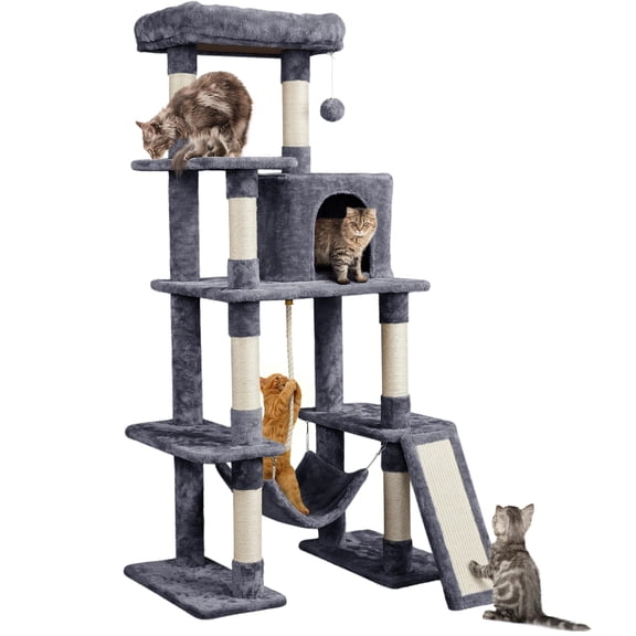 63in Sturdy Large Cat Tree for Indoor Heavy Cats, Tall Tower