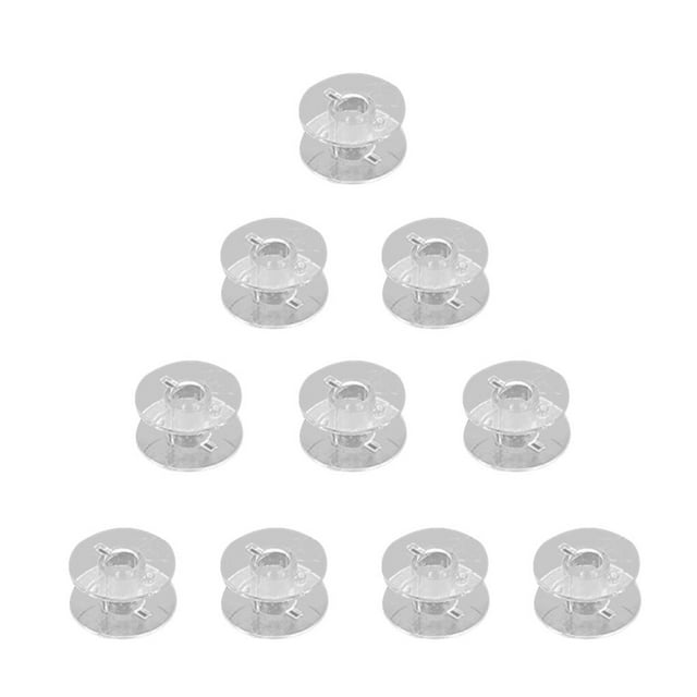 kurtrusly Pack of 25 Universal Round End Empty Spool Wires Storage Bobbins Hand Craft Tool Household Sewing Machine Accessories Transparent 1Set