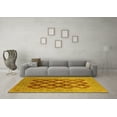 thumbnail image 3 of Ahgly Company Machine Washable Indoor Square Oriental Yellow Industrial Area Rugs, 3' Square, 3 of 4